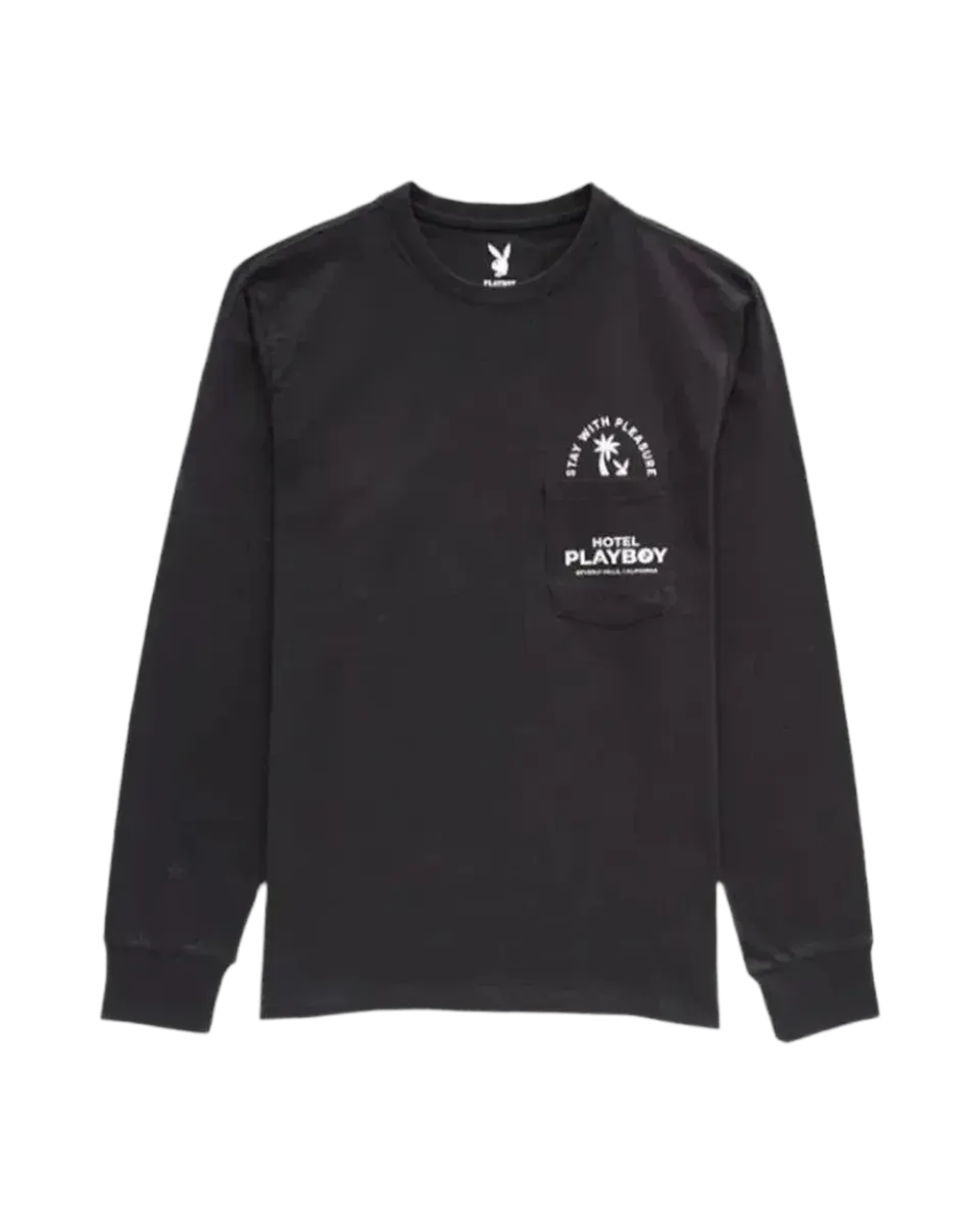Playboy Hotel Maglia manica lunga bianca cotone