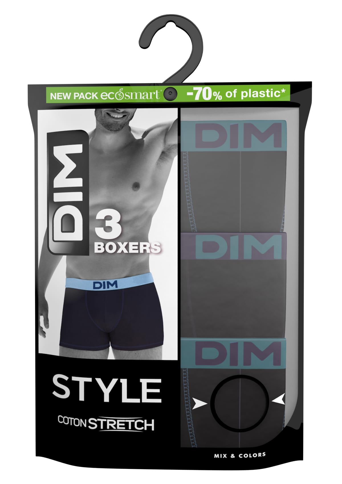 DIM Mix & Colors Boxer Corti Uomo S x3 Cotone Elasticizzato
