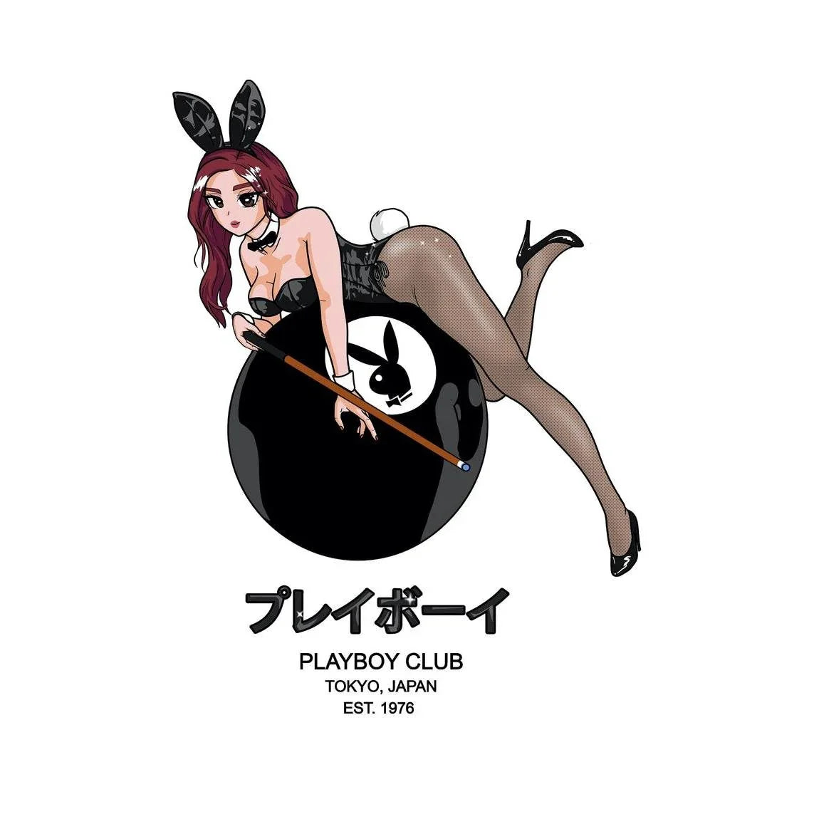 Playboy 8-Ball Tokyo Club felpa cappuccio bianca