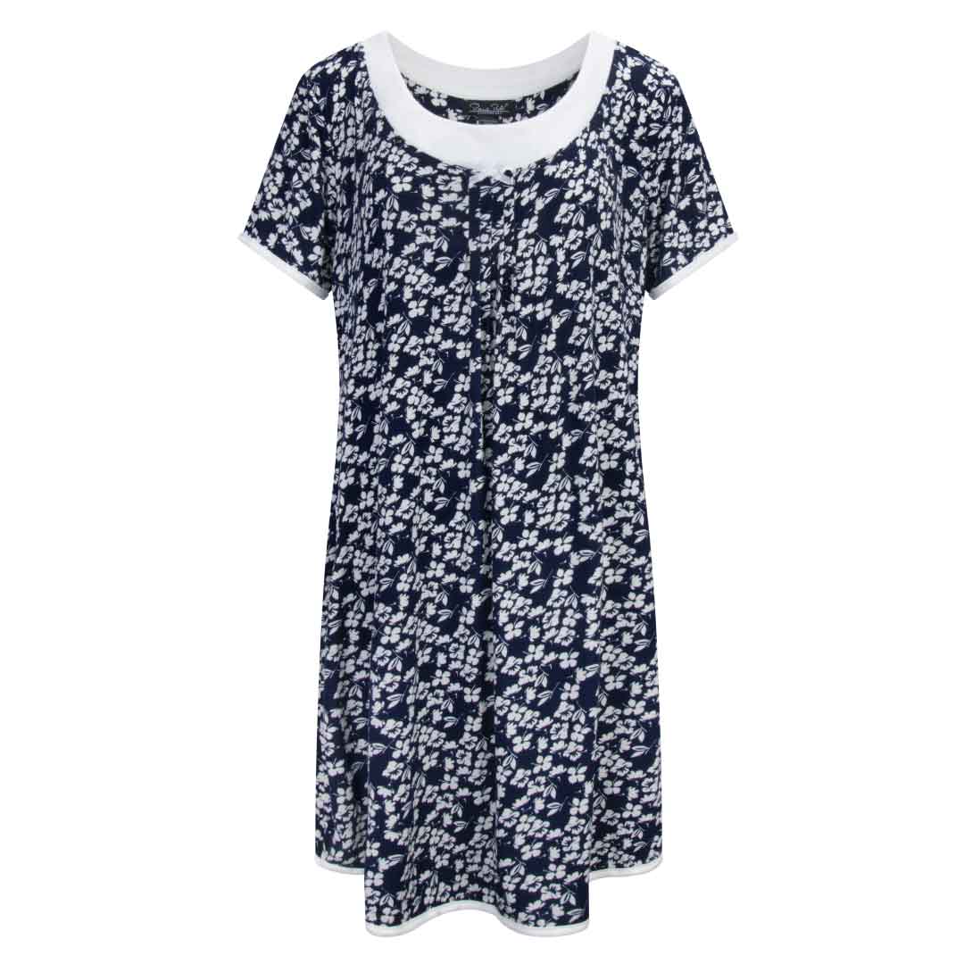 René Rofé Rayon Spandex Camicia Notte S Grigio Morbido