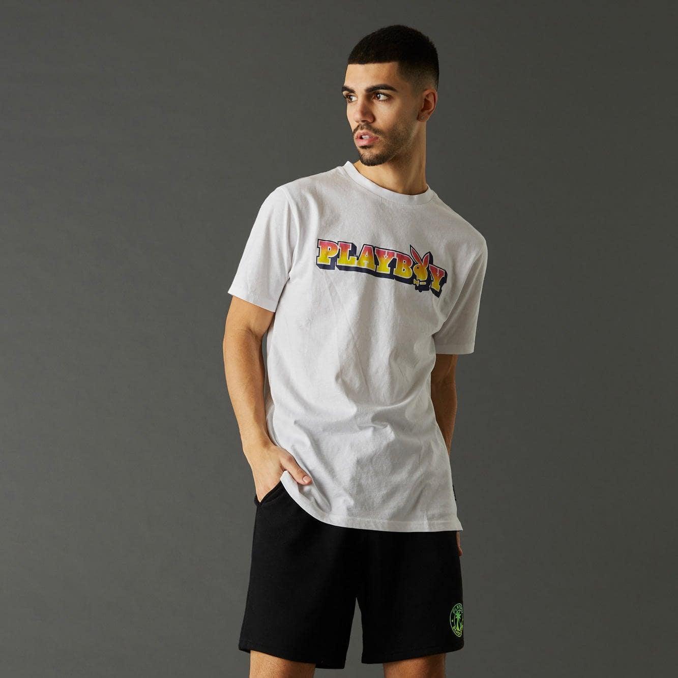 Playboy Beach Club Graphic pantaloncini uomo neri cotone