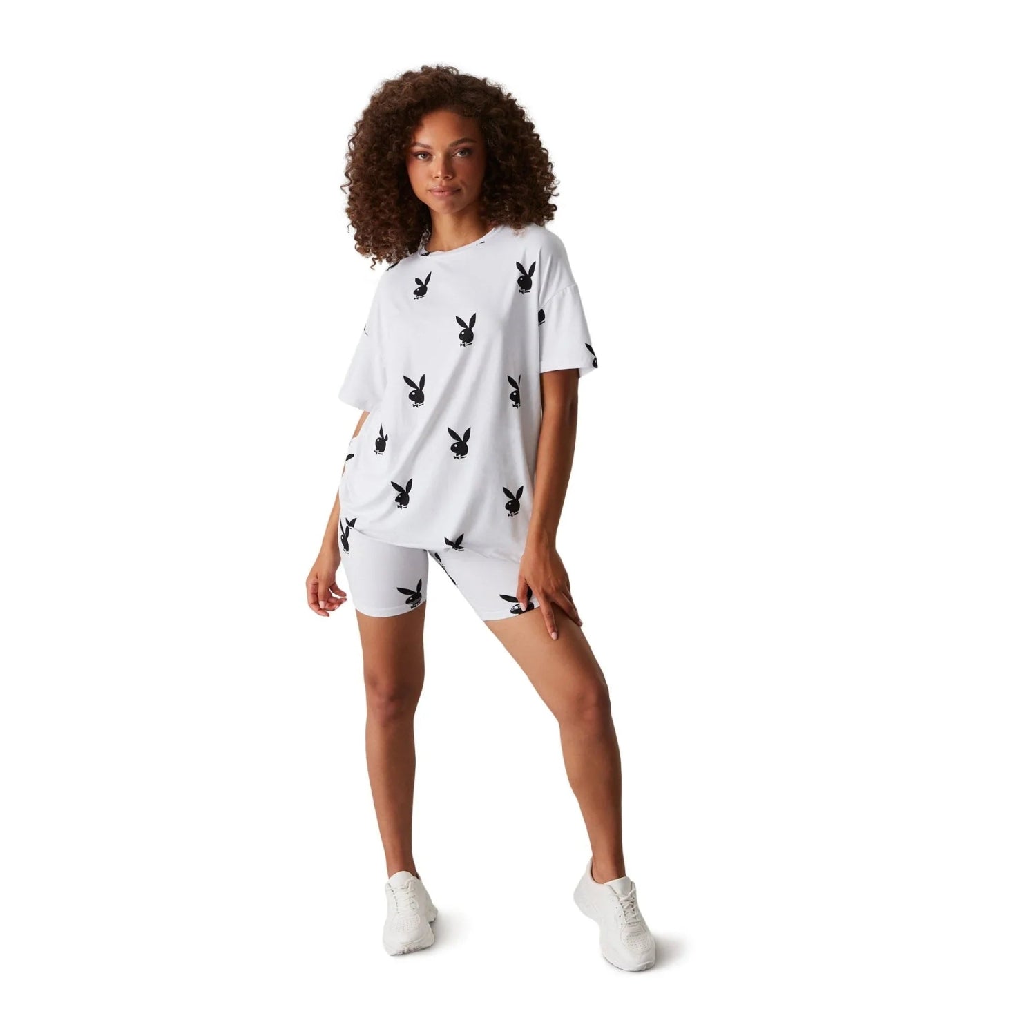 Playboy All Over Bunny t-shirt bianca baggy