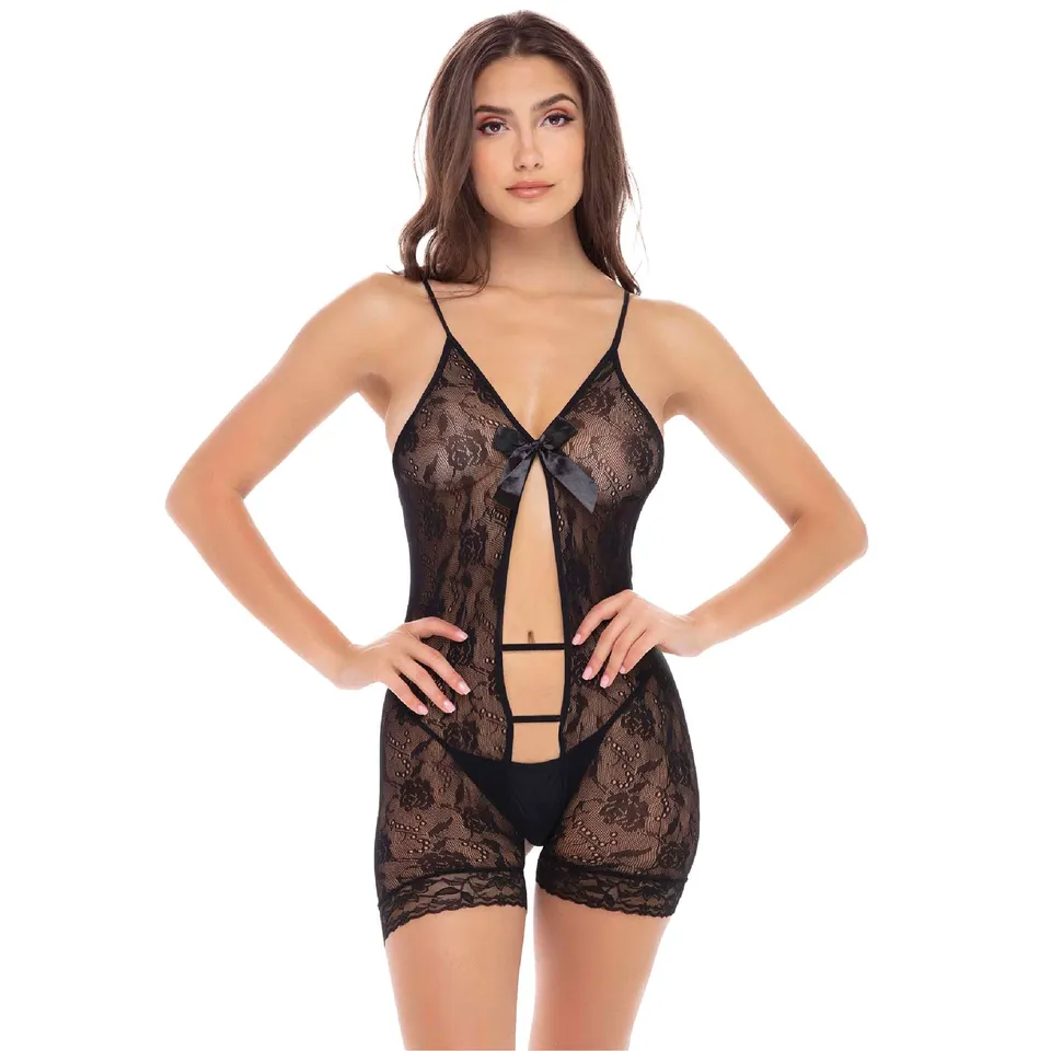 René Rofé After Party bodysuit pizzo nero taglia unica