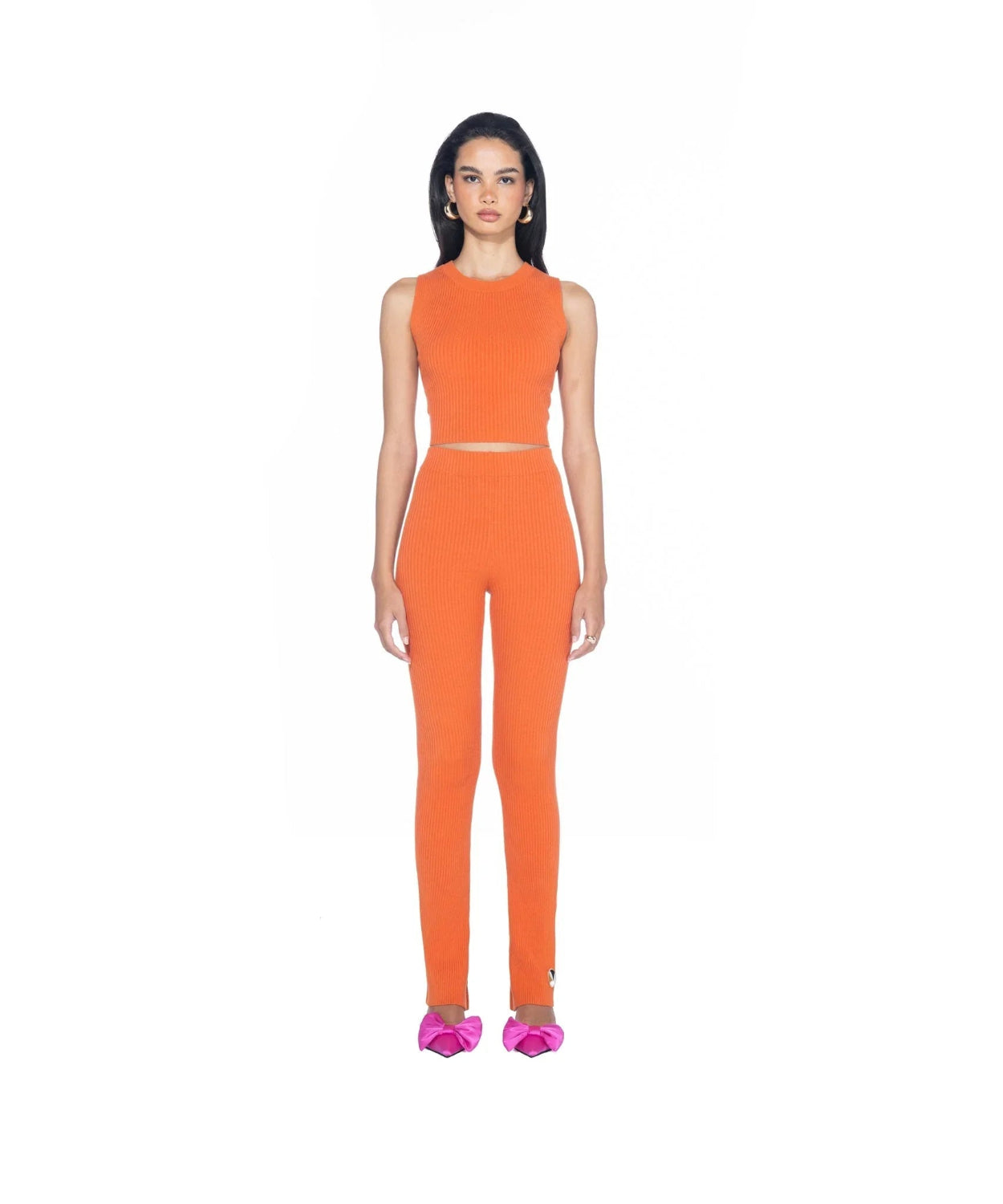Playboy Cropped Ribbed canotta cropped nera in costina