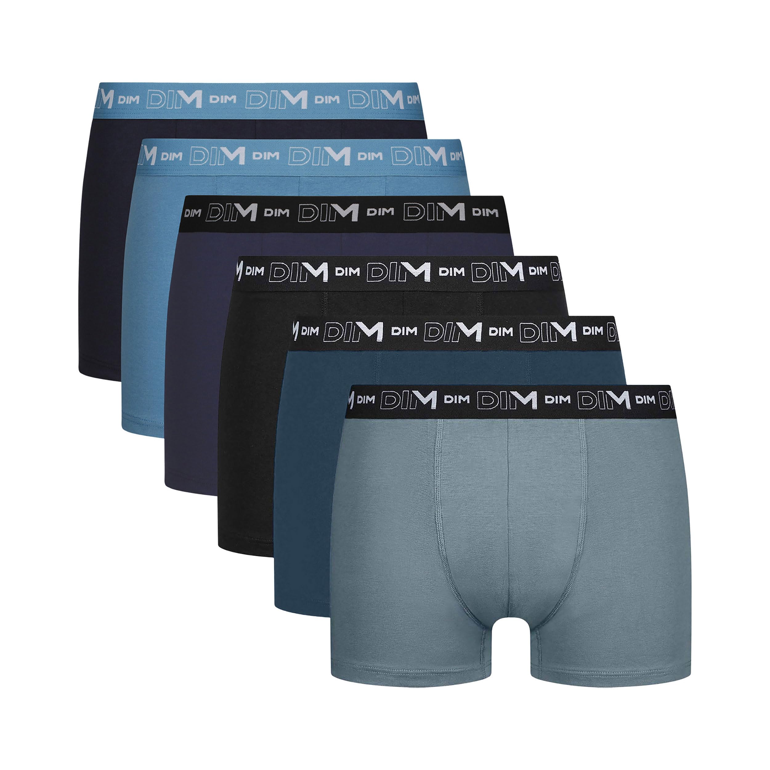 DIM Essential Boxer Uomo Cotone 6 Pezzi Nero Traspirante