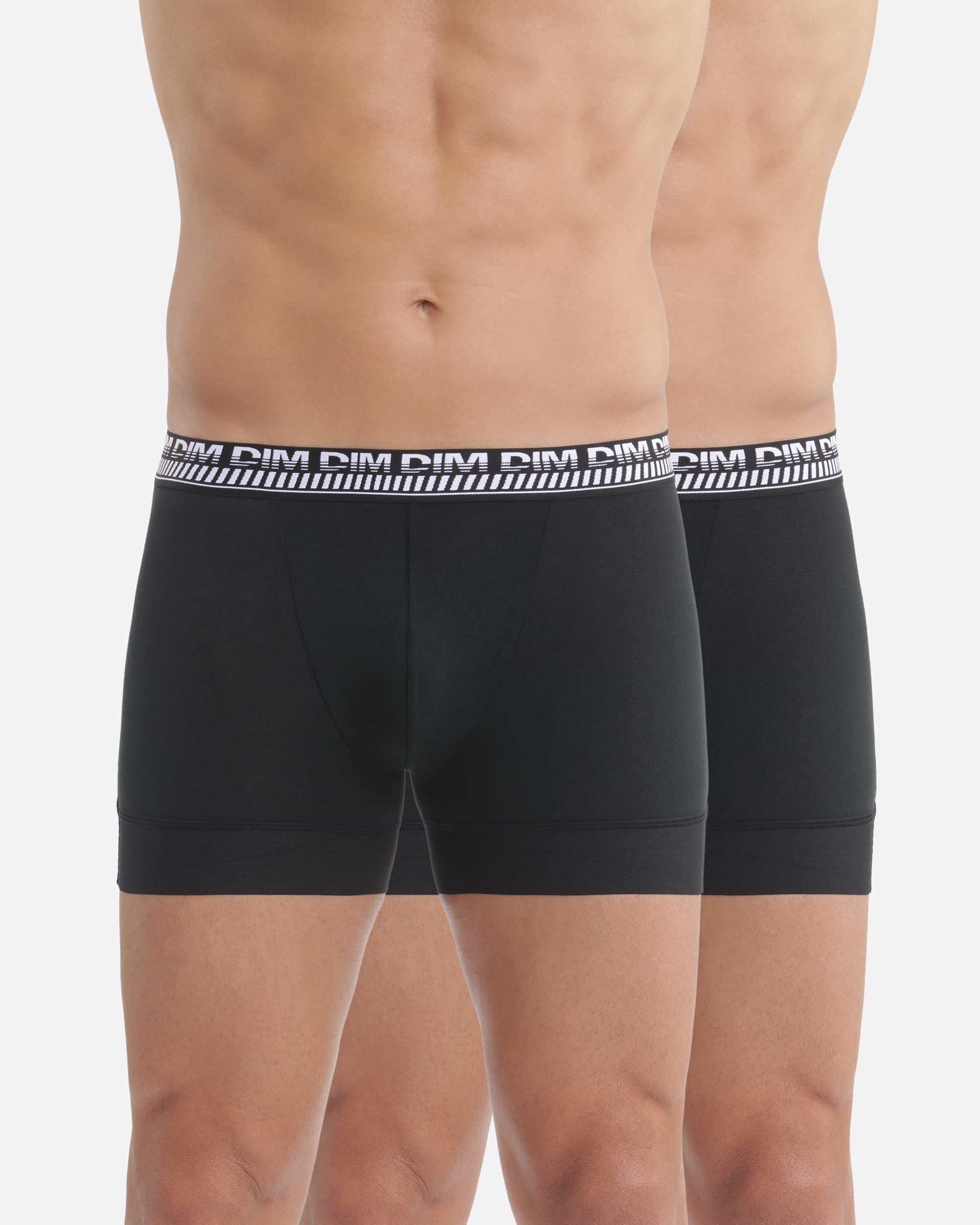DIM Stay And Fit Boxer Uomo x2 Neri Cotone 3D Flex