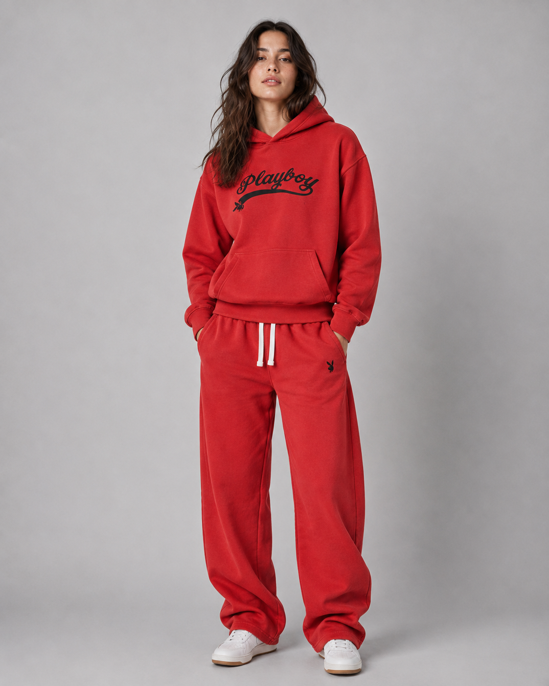 Playboy Logo Set tuta azzurra felpa e joggers unisex