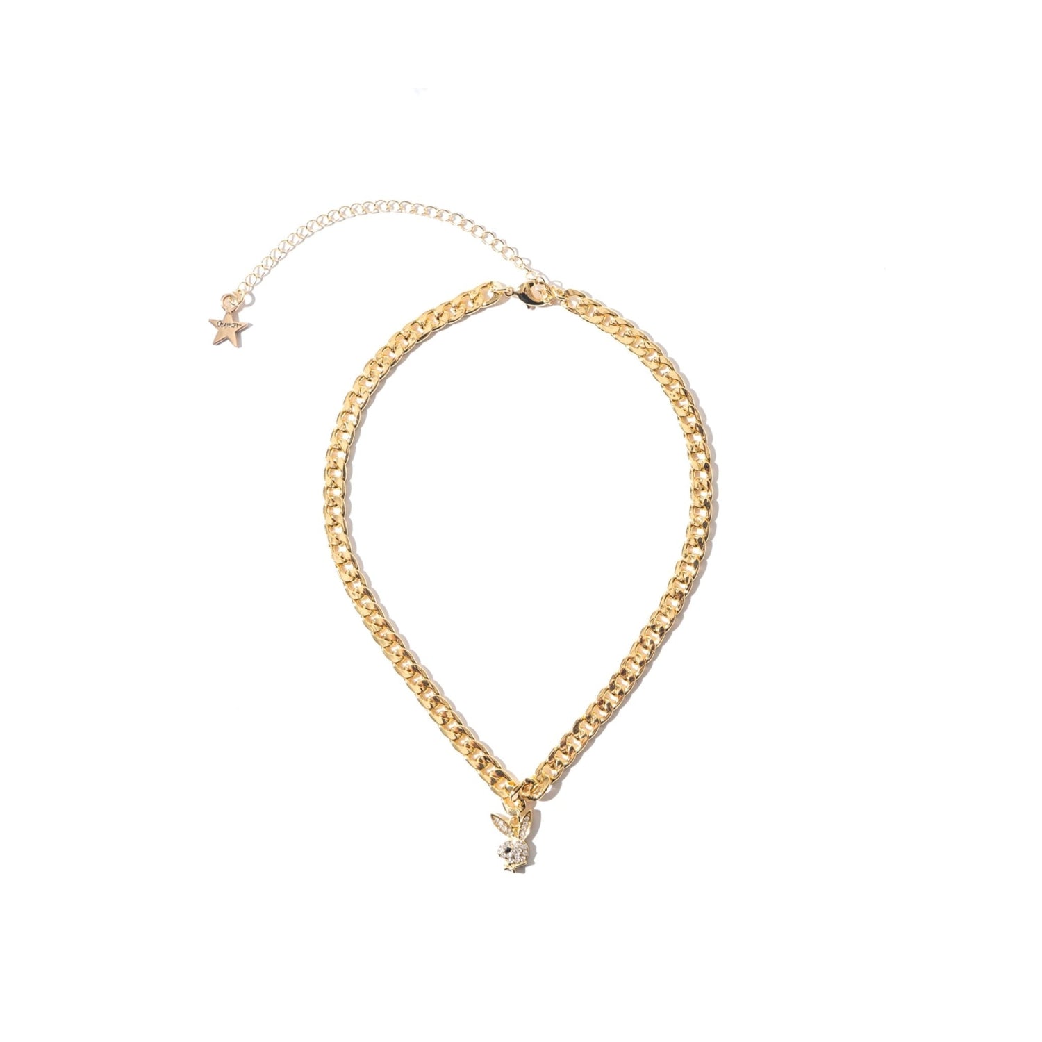 Playboy Dalmata Rabbit Head collana choker acciaio cristalli