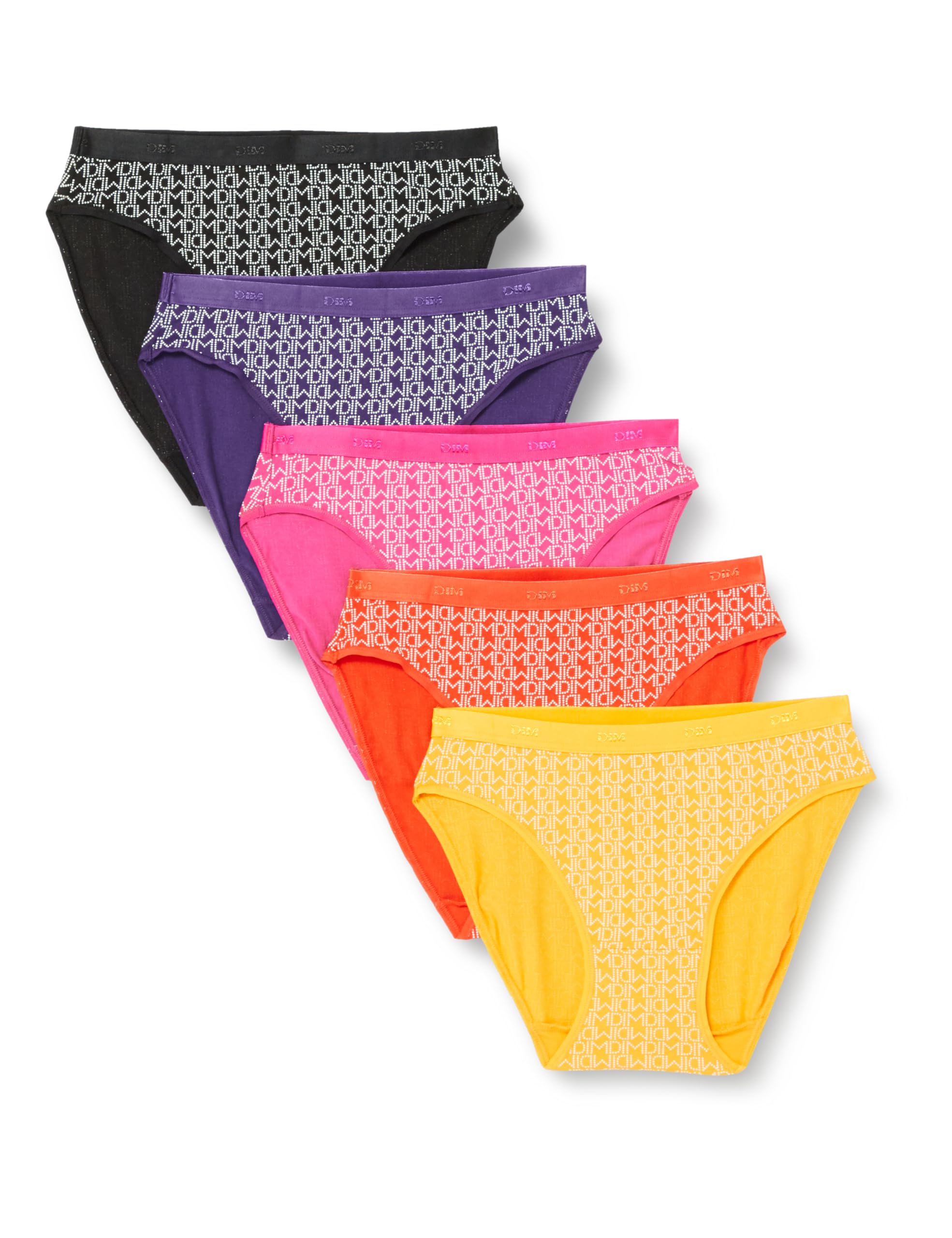 DIM Les Pockets slip cotone donna x5 rosso rosa bianco S
