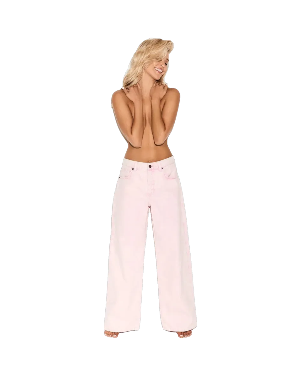 Playboy Low Rise Skater jeans denim rosa vita bassa