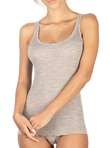 Egi Costine Spallina Sottile Micro Lana Canotta Donna Nero