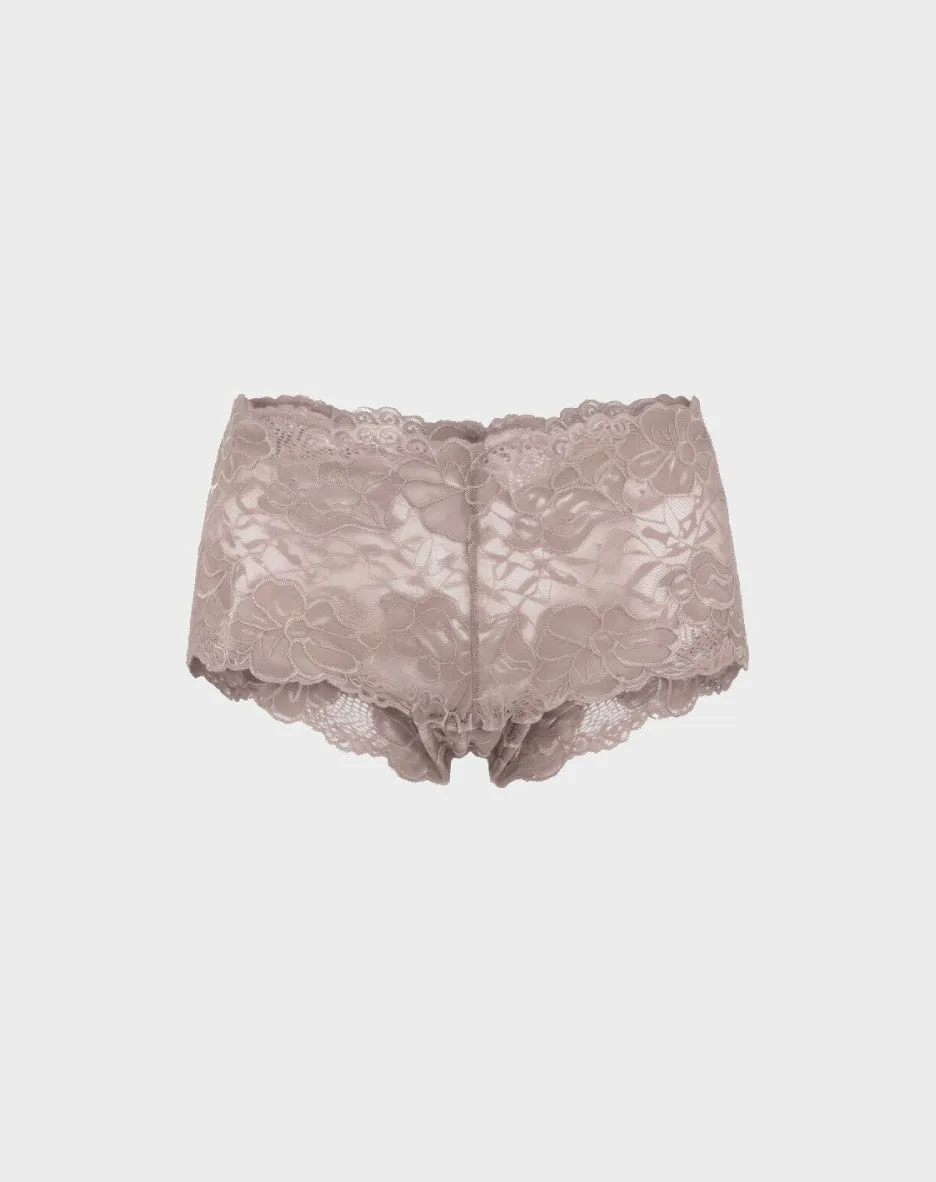 René Rofé Everyday Lace slip boyshort pizzo beige M