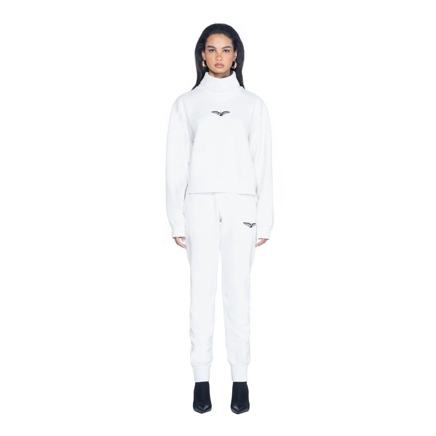 Playboy Aviation Wings Felpa cropped collo alto cotone
