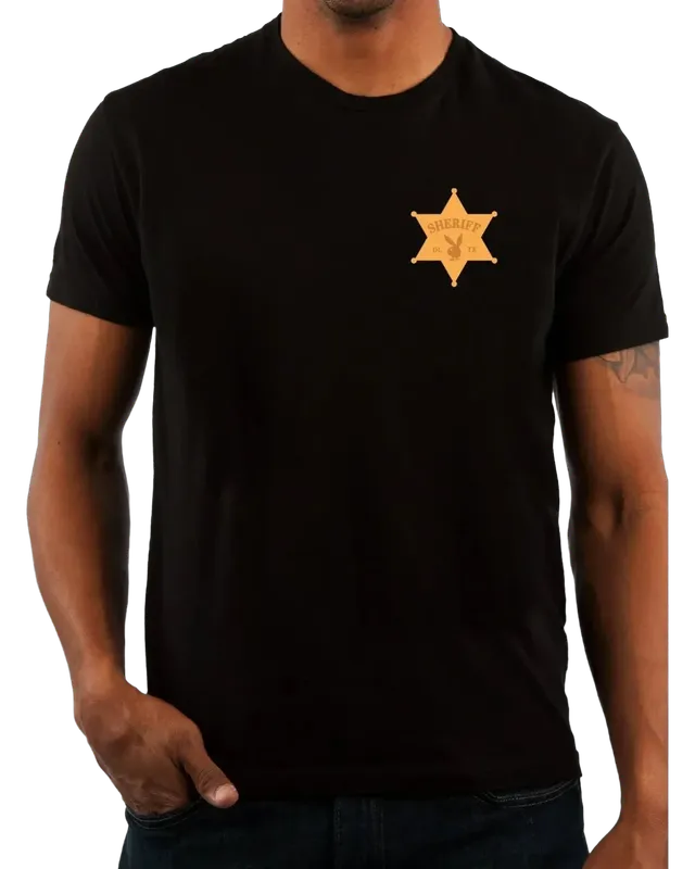 Playboy Sheriff t-shirt bianca cotone Rodeo Bunny