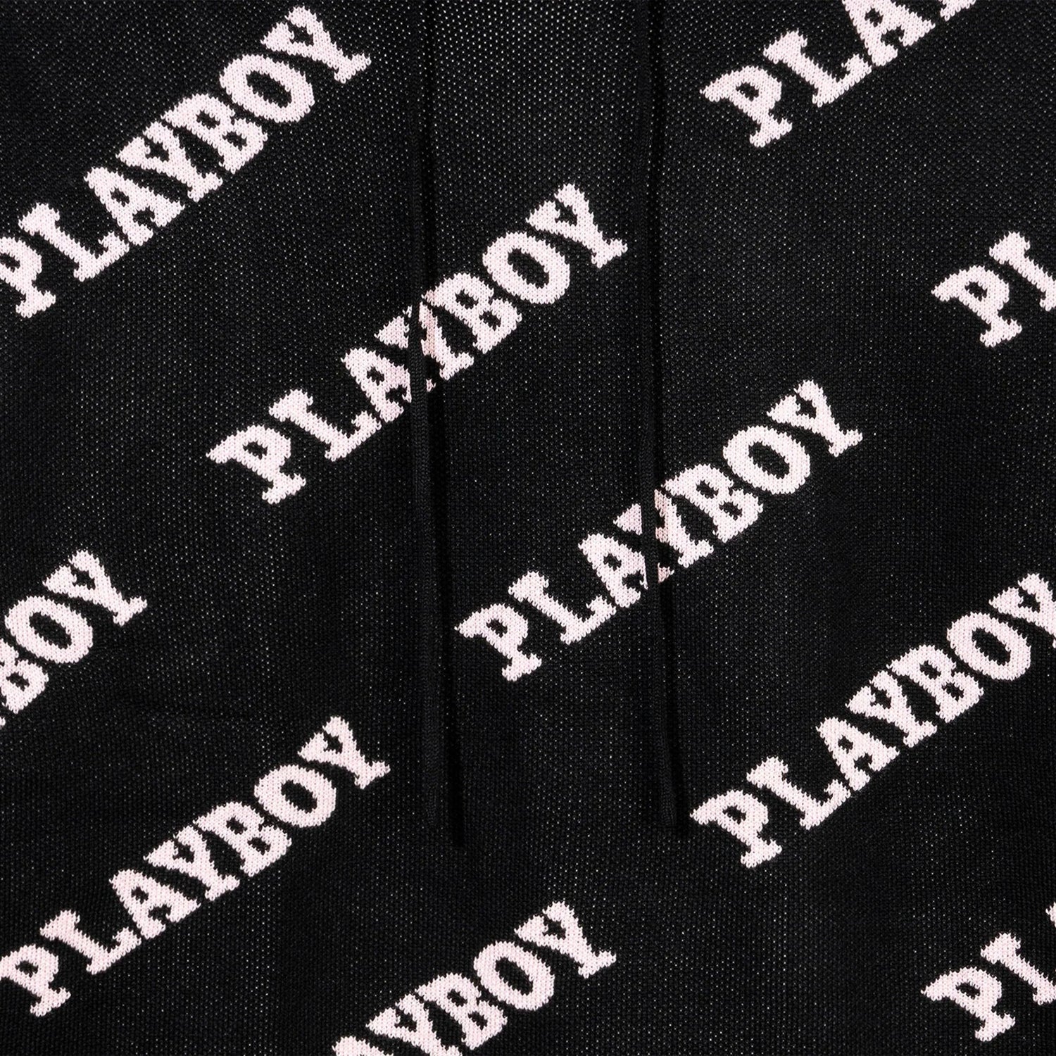 Playboy Masthead Intarsia felpa cappuccio nera donna