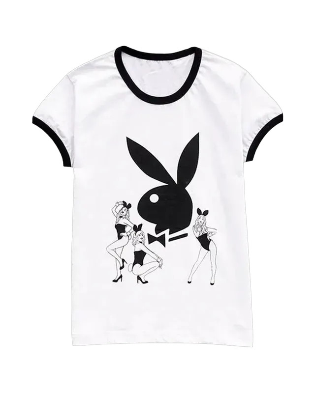 Playboy Bunny Icon baby ringer t-shirt bianca cotone