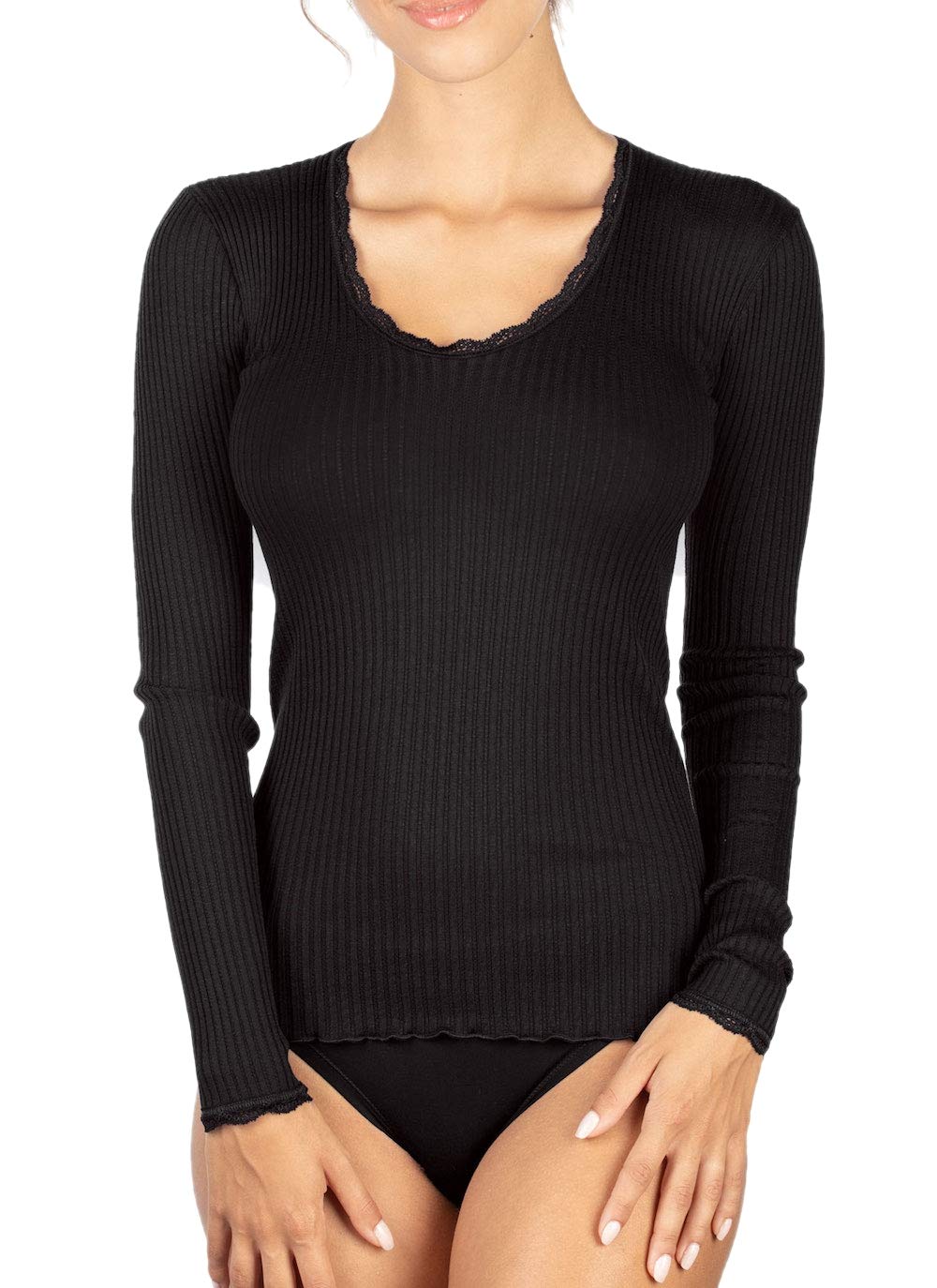 Egi Maglia Donna Manica Lunga Grigio Micro Lana