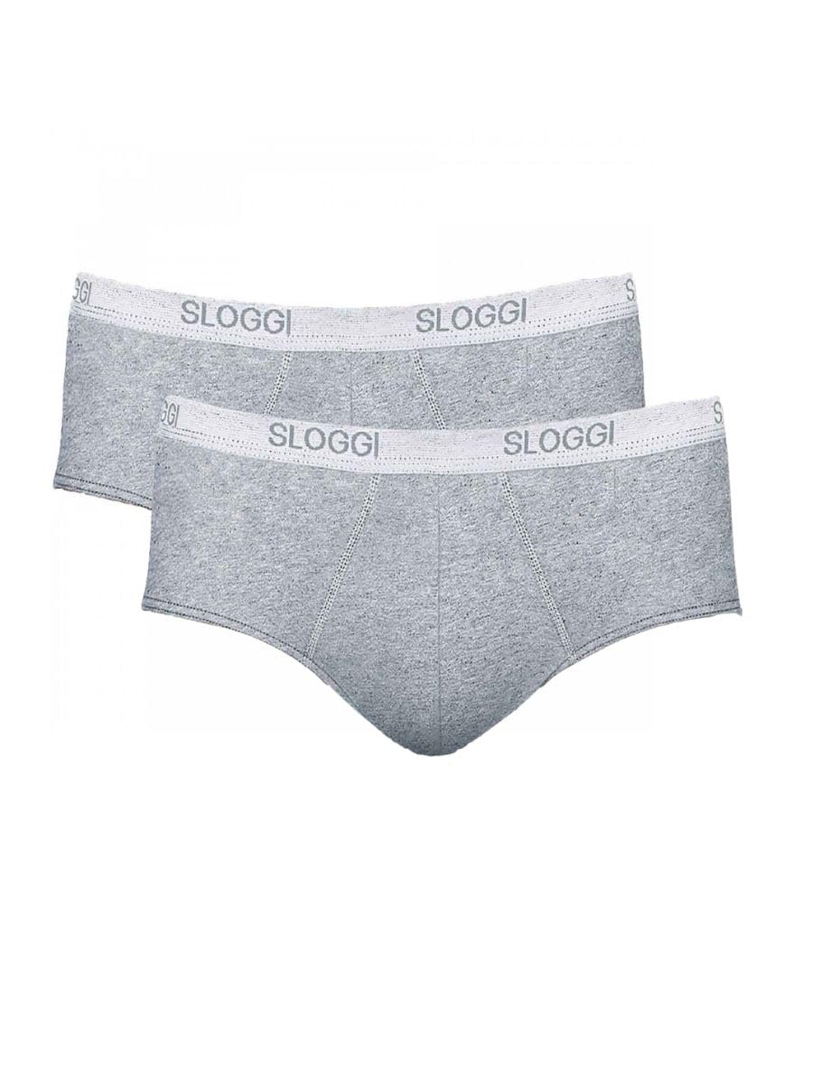Sloggi Basic Midi slip uomo 2 pezzi bianco cotone