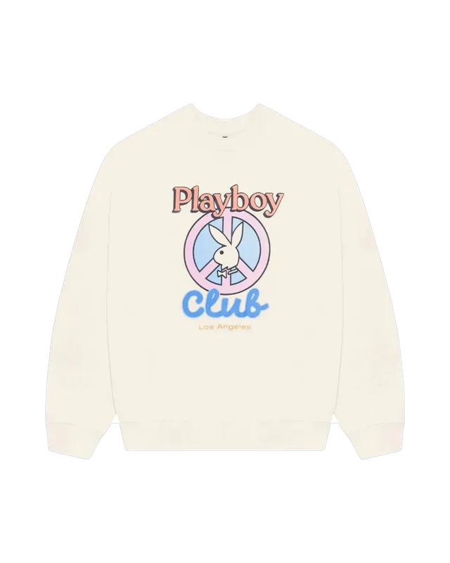 Playboy Smile Club felpa girocollo bone oversize
