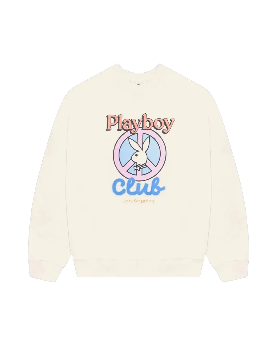 Playboy Smile Club felpa girocollo bone oversize
