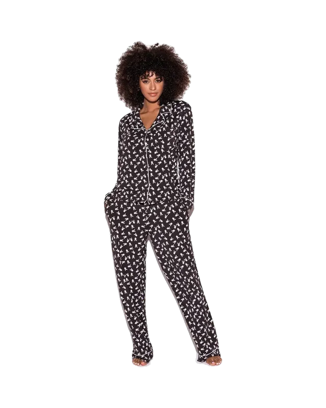 Playboy Slumber Bunny Pigiama Nero Modal