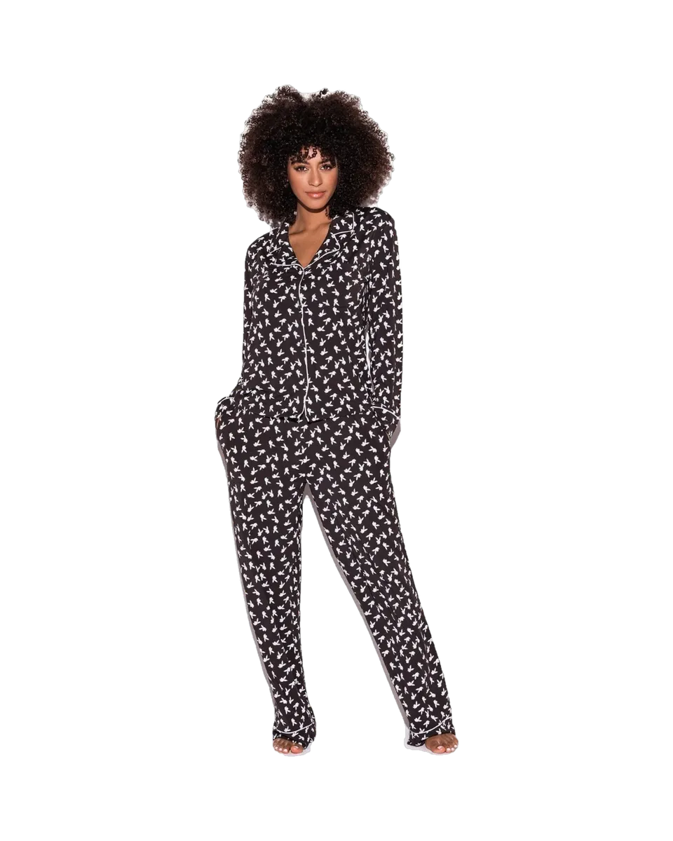 Playboy Slumber Bunny Pigiama Nero Modal