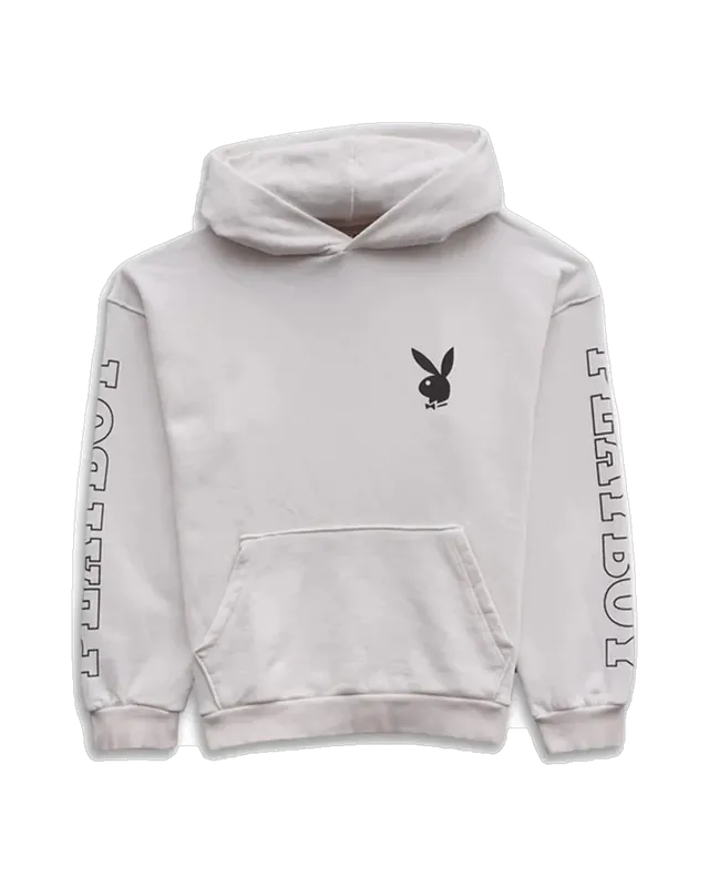 Playboy Wild West felpa cappuccio unisex bianca cotone
