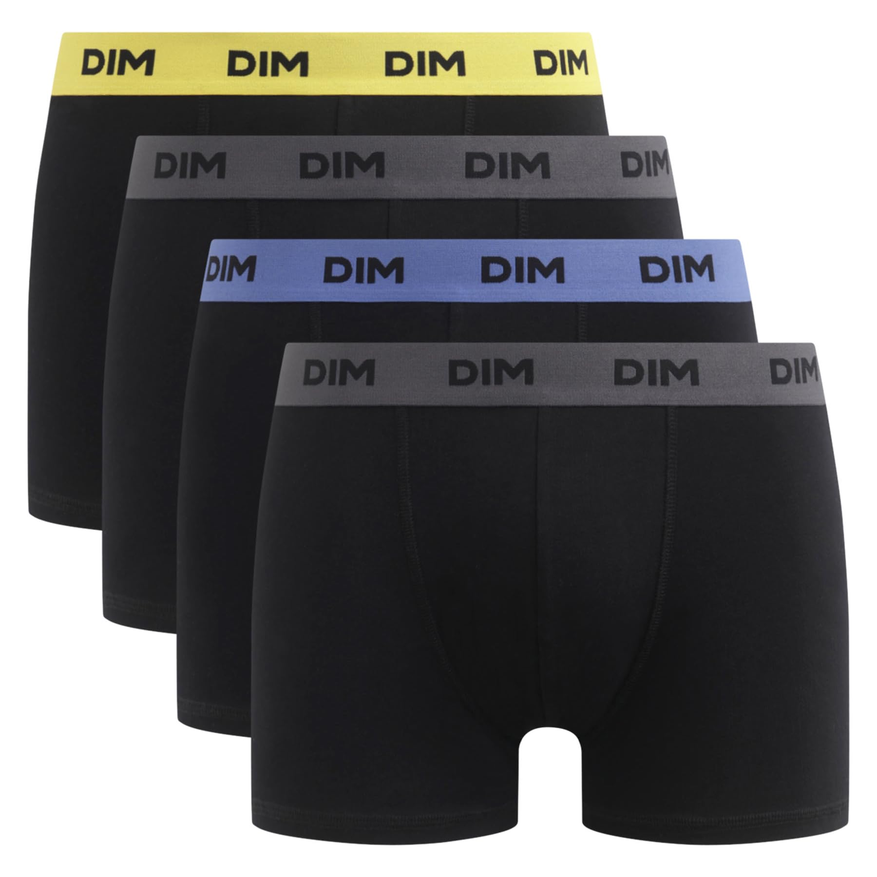 DIM Mix and Colors Boxer Uomo x4 Nero Cintura Cotone
