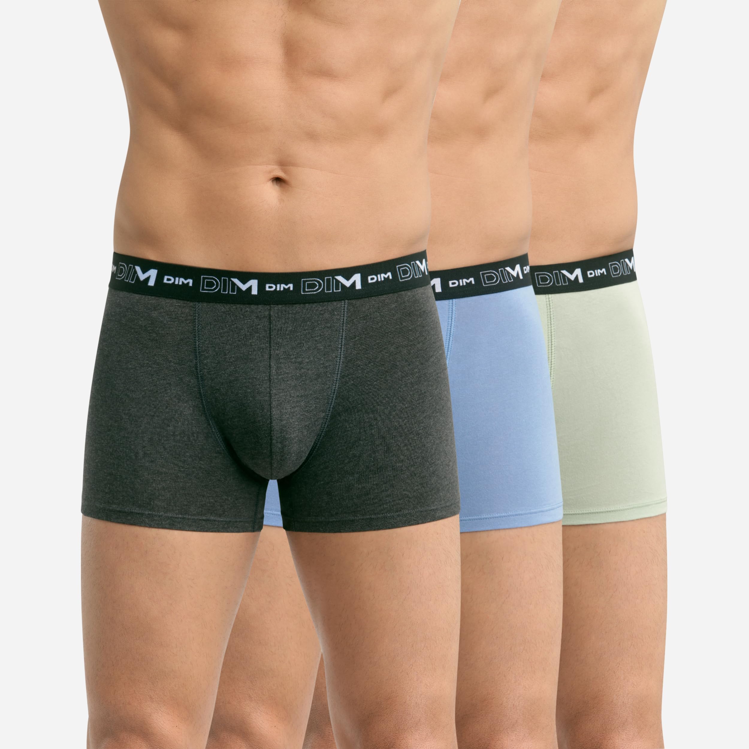 DIM boxer uomo M verde blu cotone elasticizzato x3