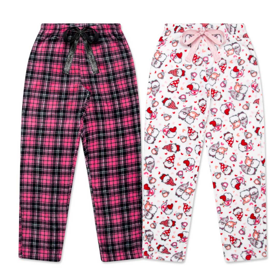 René Rofé pantaloni pigiama pile 2 pezzi cani fiocchi