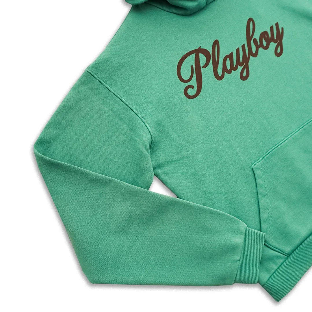 Playboy Retro 53 Hoodie felpa verde pile vintage