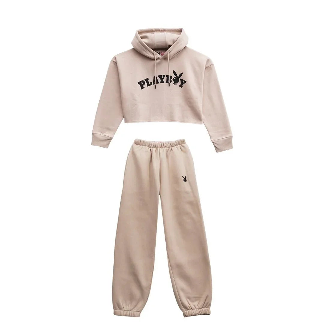 Playboy Logo Cropped Set tuta donna bianca cotone