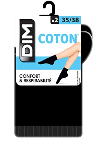 DIM Comfort calzini donna x2 nero cotone tallone rinforzato