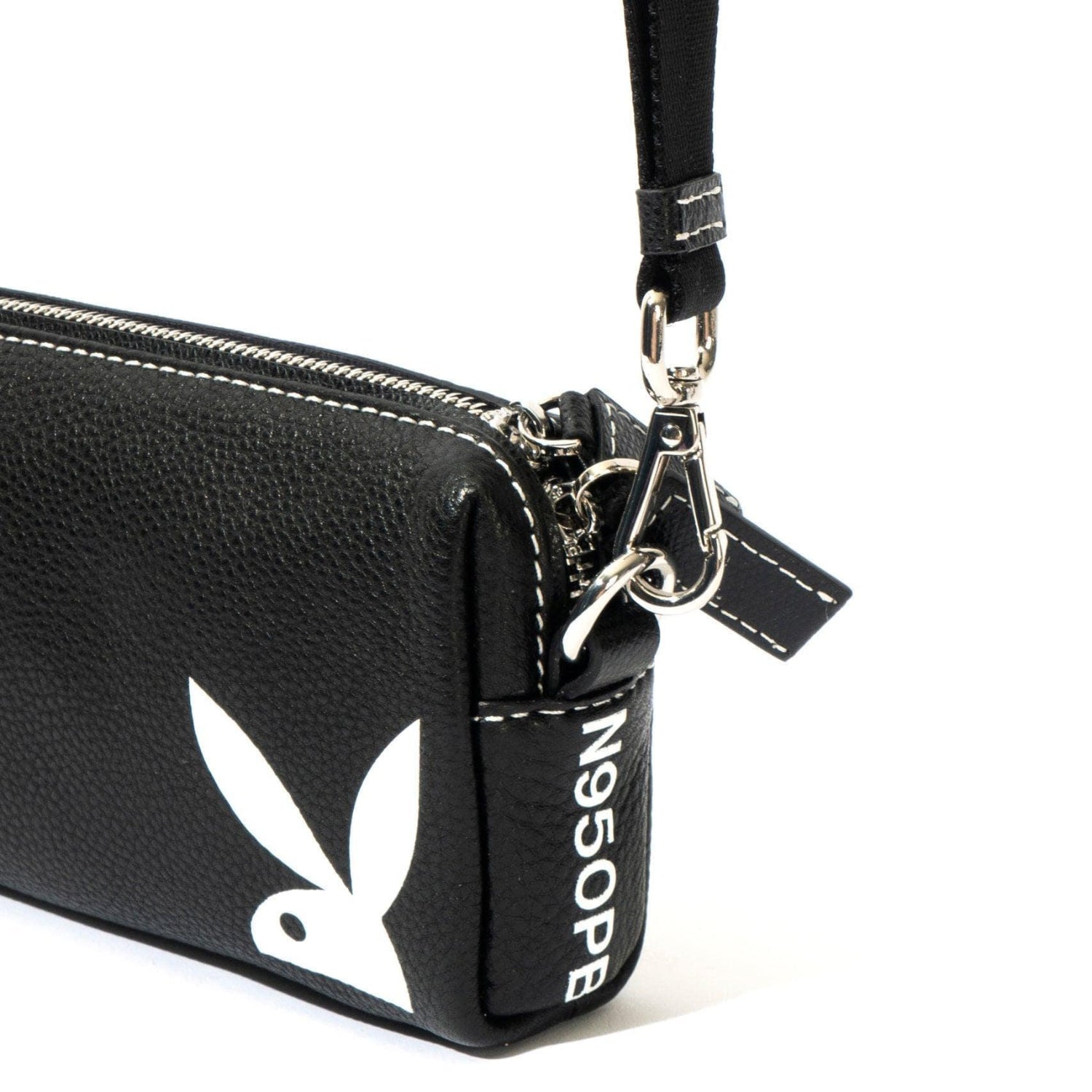 Playboy Leather Pouchette pochette nera pelle vera tracolla