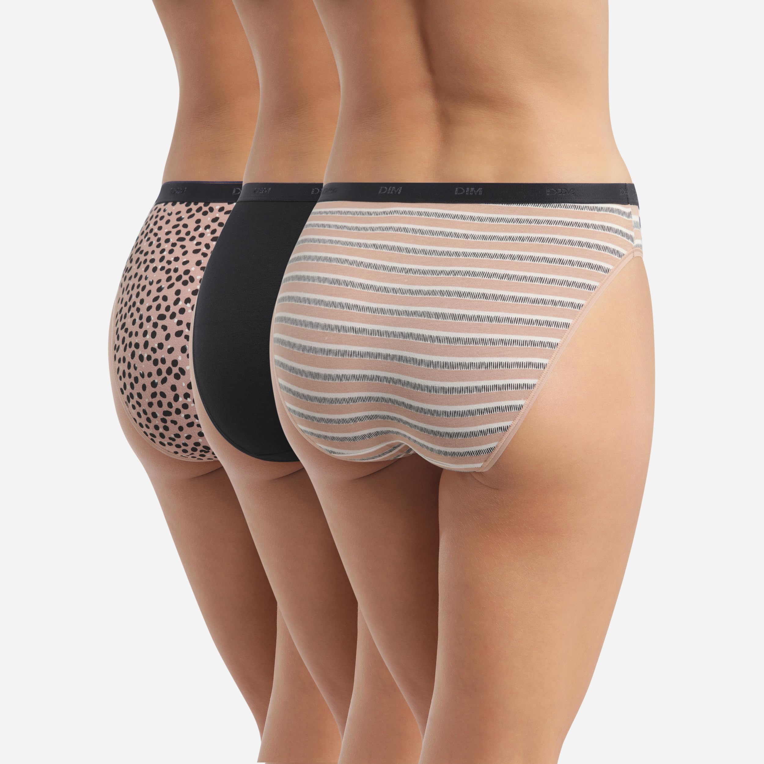 DIM Pockets slip donna cotone x3 noir marron creme