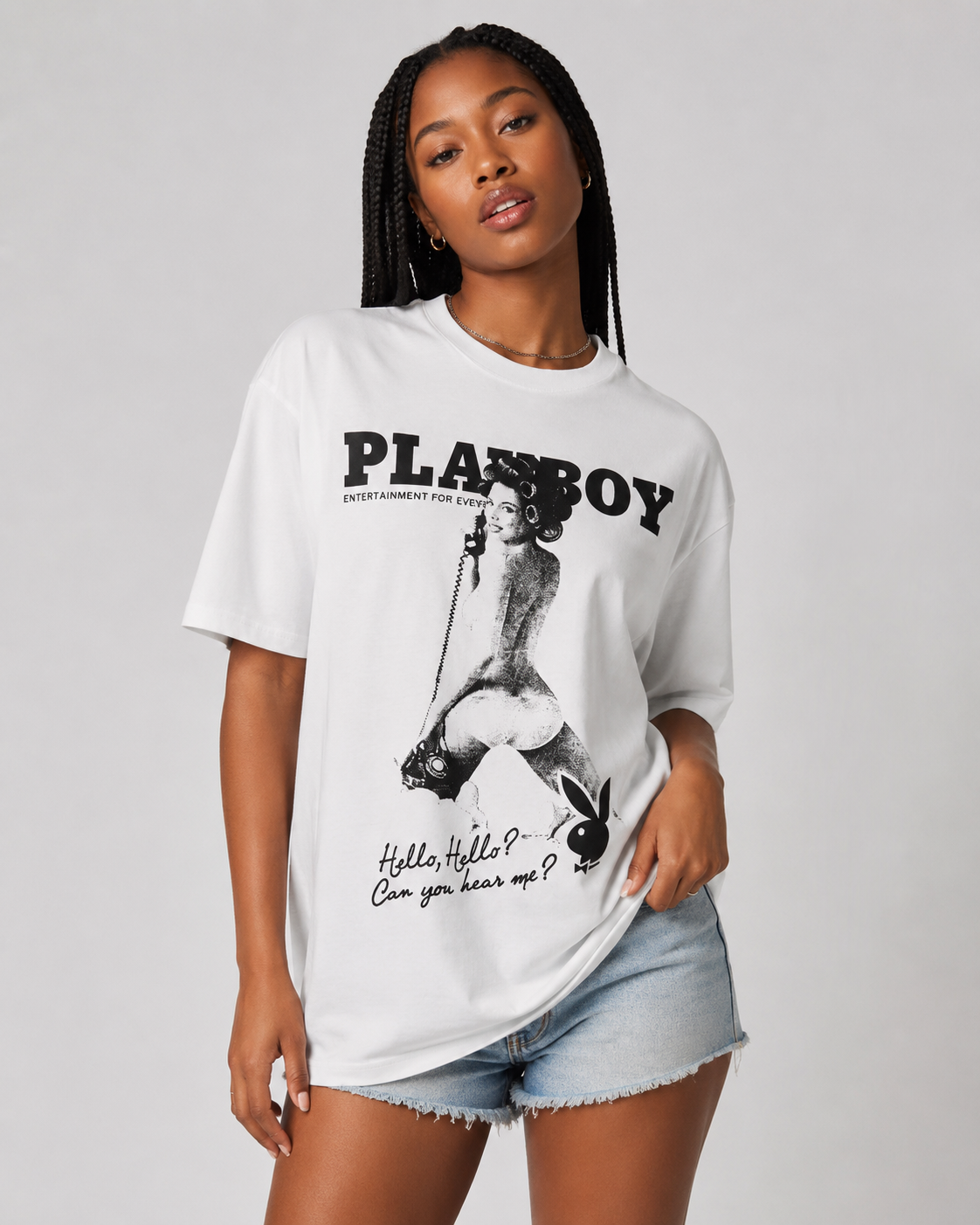 Playboy Seduction Tee maglietta bianca 100% cotone