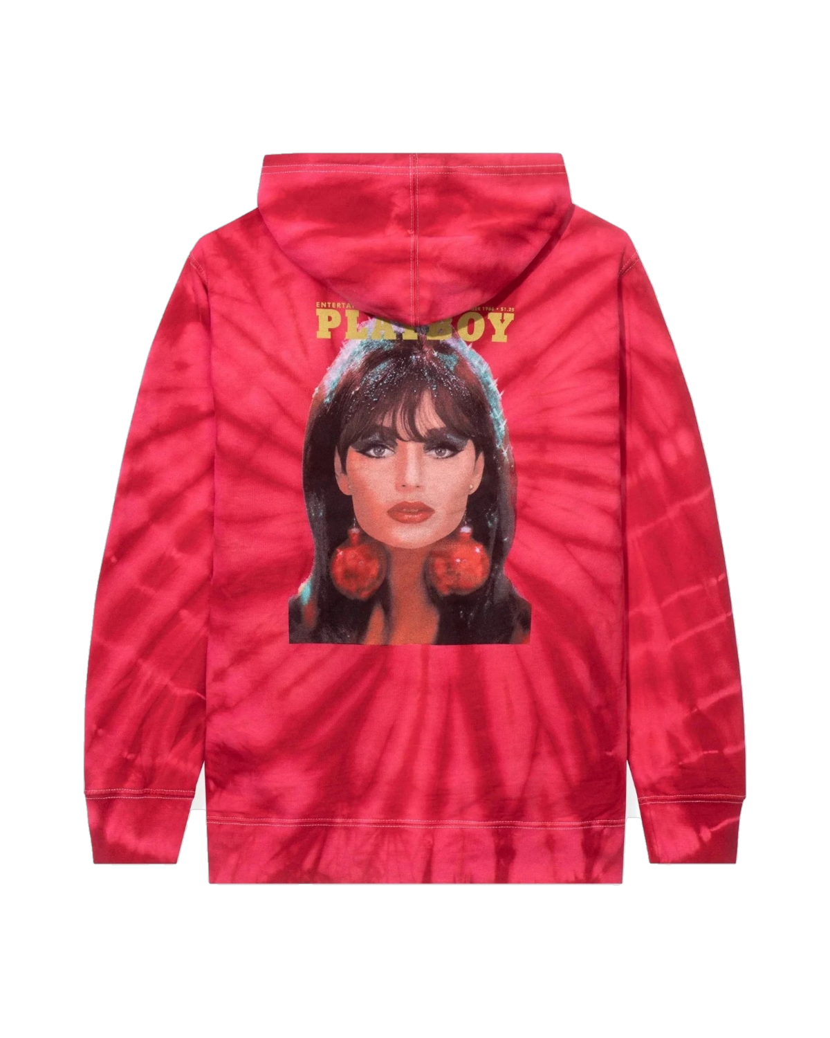 Playboy December 1966 Hoodie felpa rossa tie dye