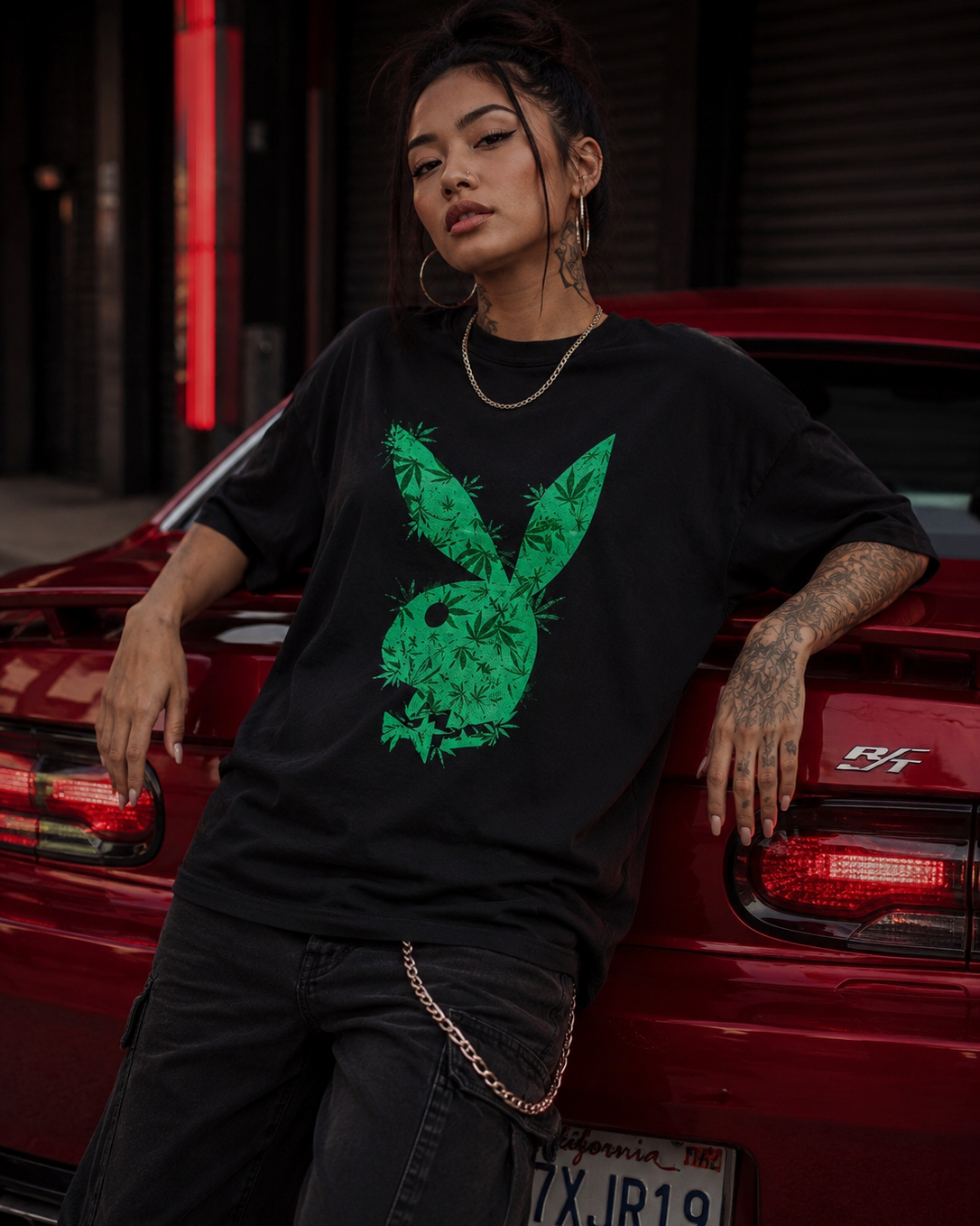 Playboy High Bunny Tee t-shirt nera cotone