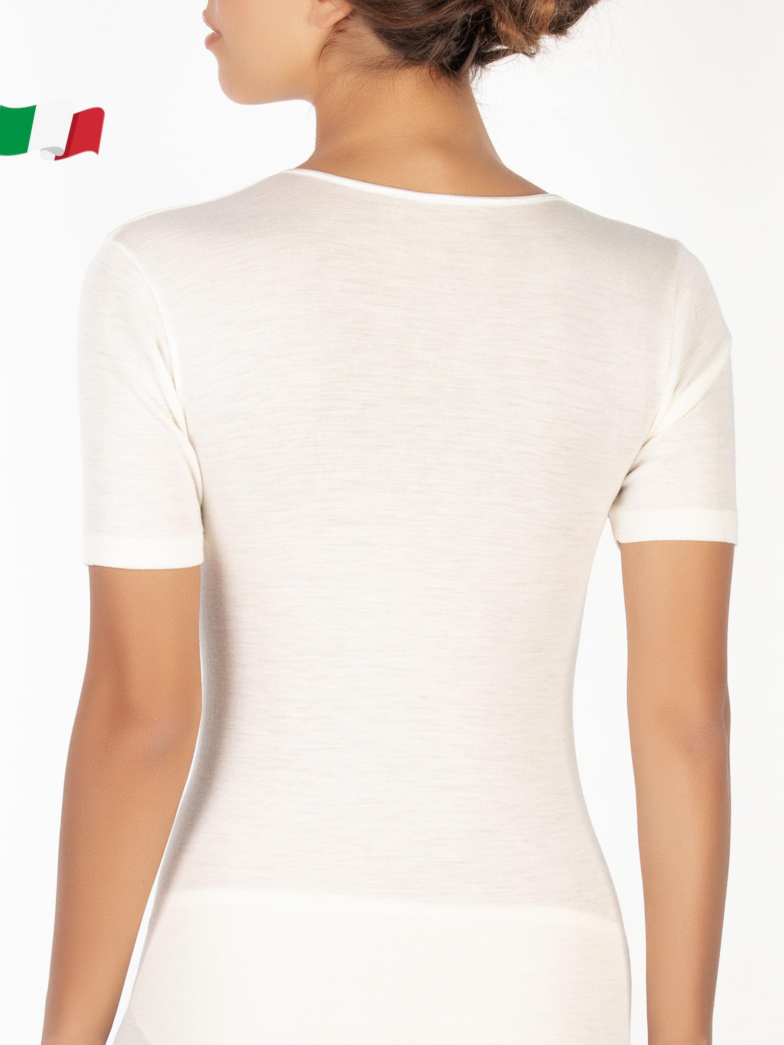 Egi 142 Maglia Intima Donna Lana Seta Bianca