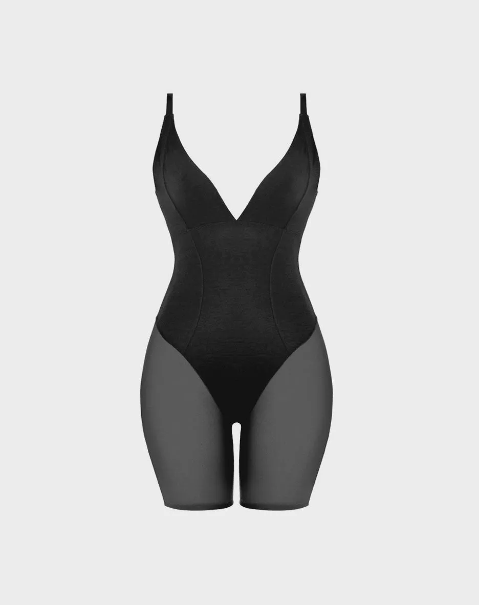 René Rofé Open Bust Bodysuit Modellante Nero L