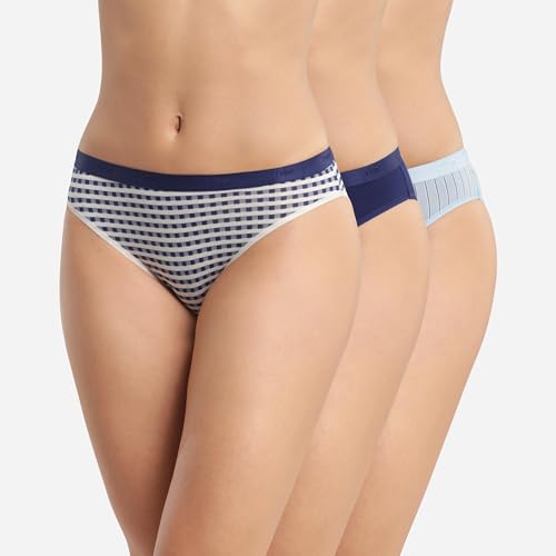 DIM Pockets slip cotone donna x3 nero blu grigio elastico S