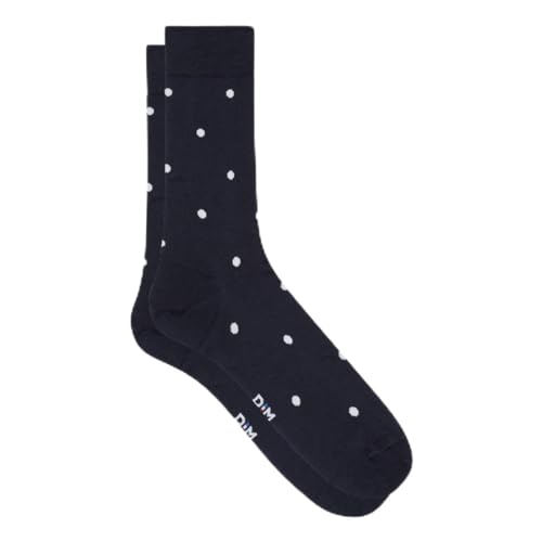 DIM Filo di Scozia Calzini Uomo x1 Blu Pois eleganti