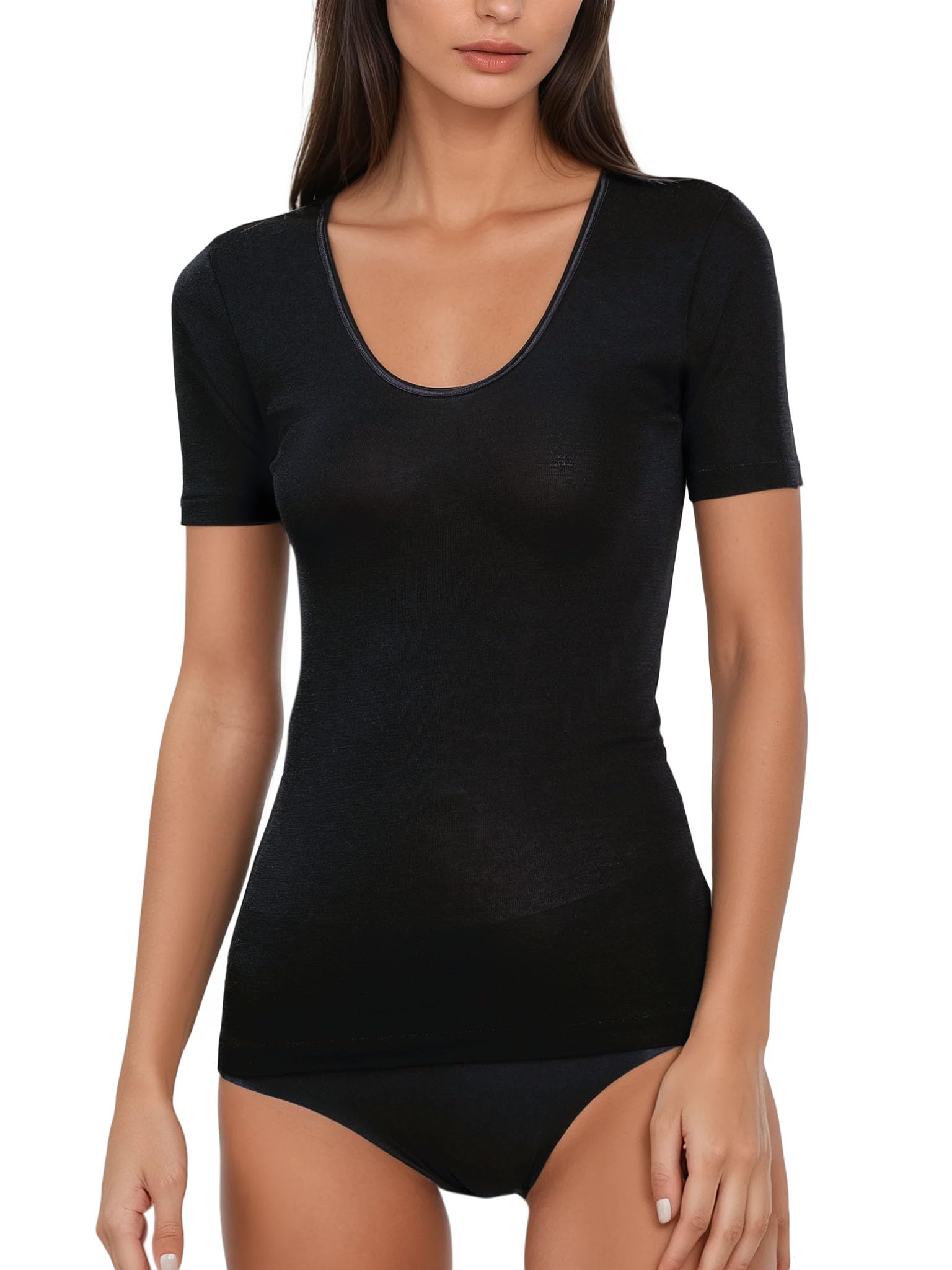 Egi 142 Maglia Intima Donna Lana Seta Bianca