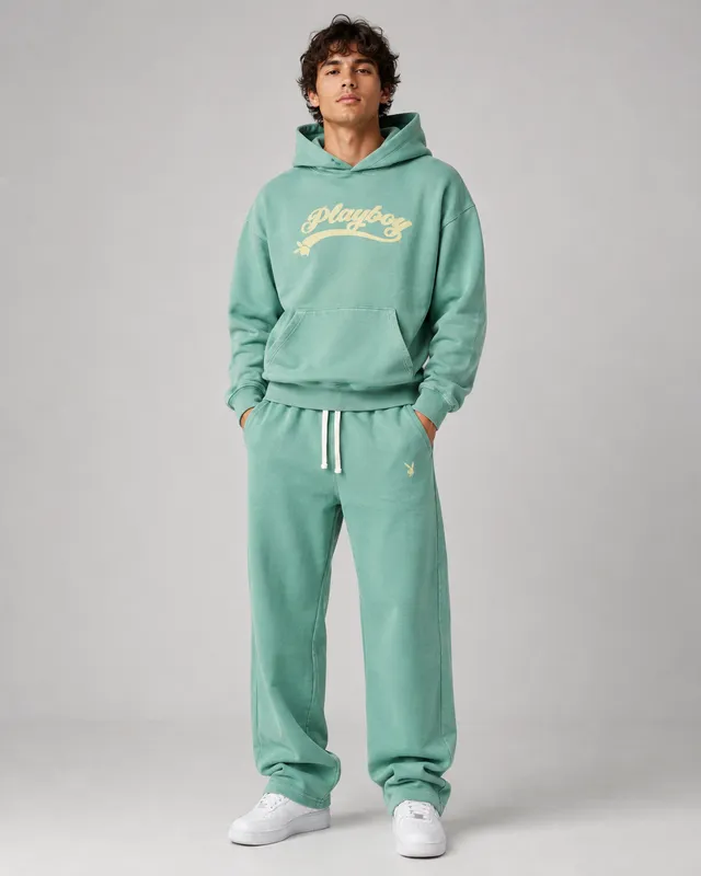 Playboy Logo Set tuta azzurra felpa e joggers unisex