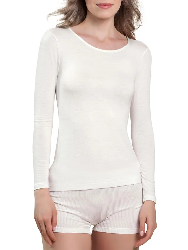 Egi 5229 Maglia Manica Lunga Donna Modal Cashmere Bianco S-M