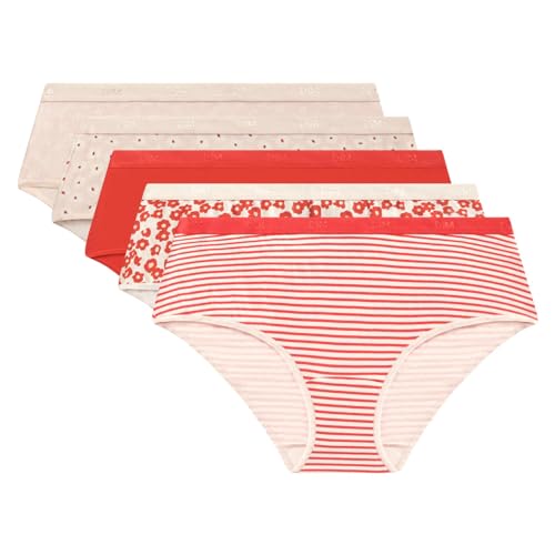 DIM Les Pockets culotte donna x5 S cotone rosso rosa