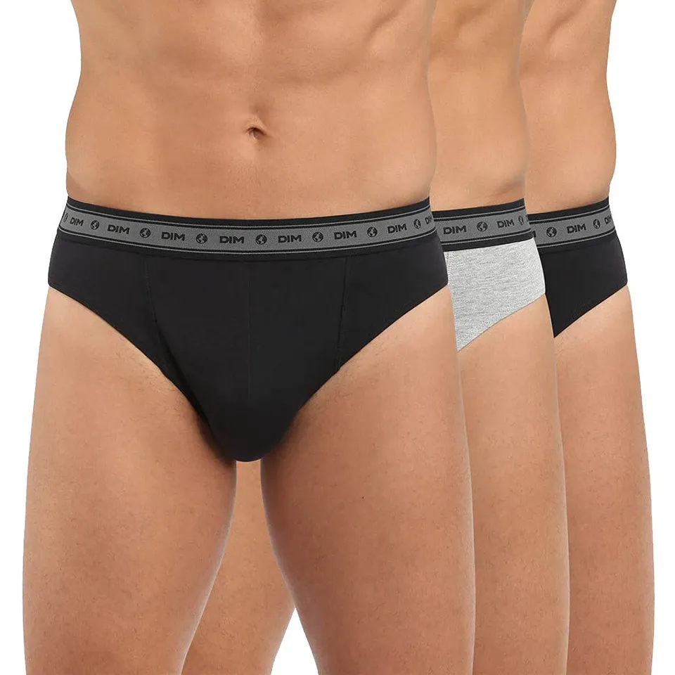 DIM Green Bio slip uomo x3 cotone bio nero grigio