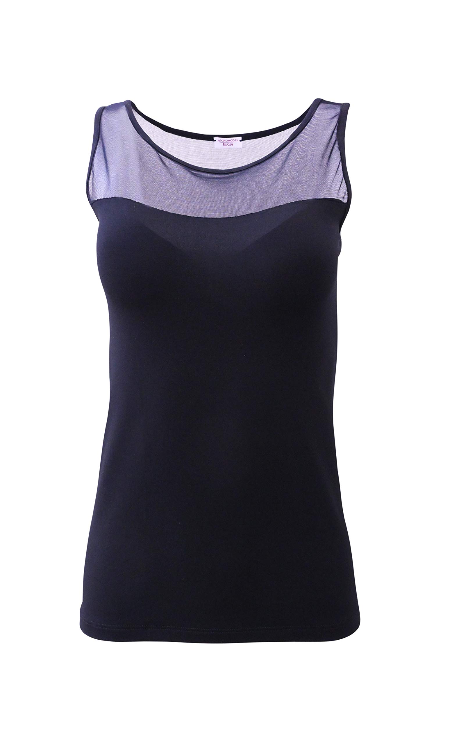 Egi canottiera tulle modal donna nero S-M elegante