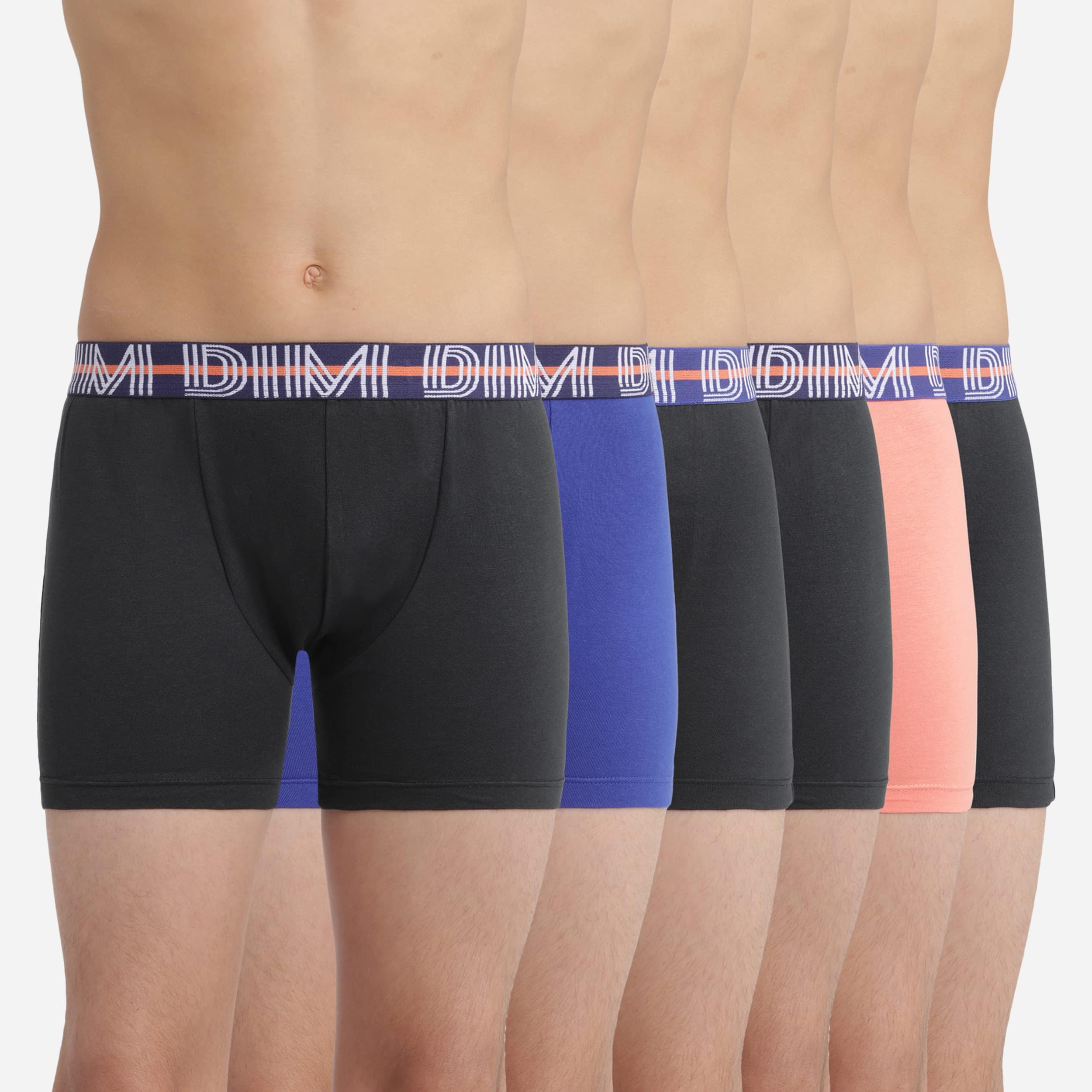 DIM Ecodim boxer ragazzo x6 blu/nero/arancio 10 anni cotone